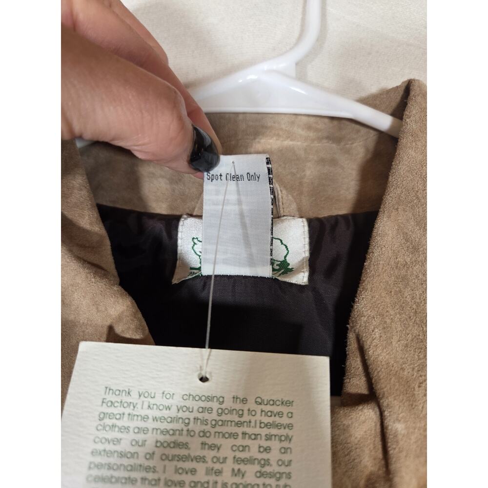 NWT Quacker Factory Safari Jacket Women’s Med. Leather Full Zip - Picture 13 of 14